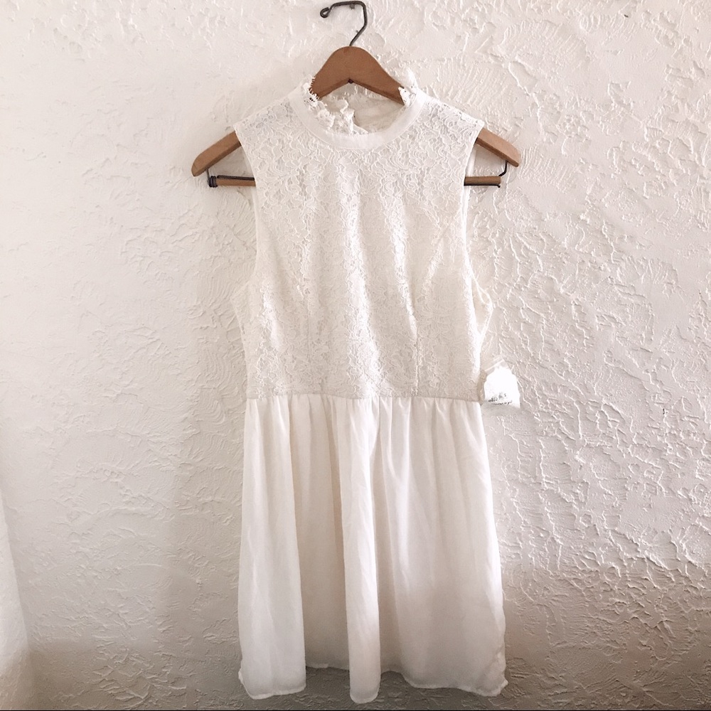 NWT Altar’d State white cream Lace Halter Dress